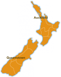 Distancia Queenstown e Auckland